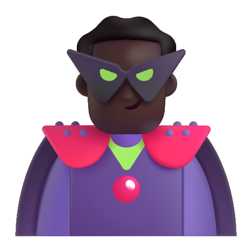 Man Supervillain: Dark Skin Tone on Microsoft 3D