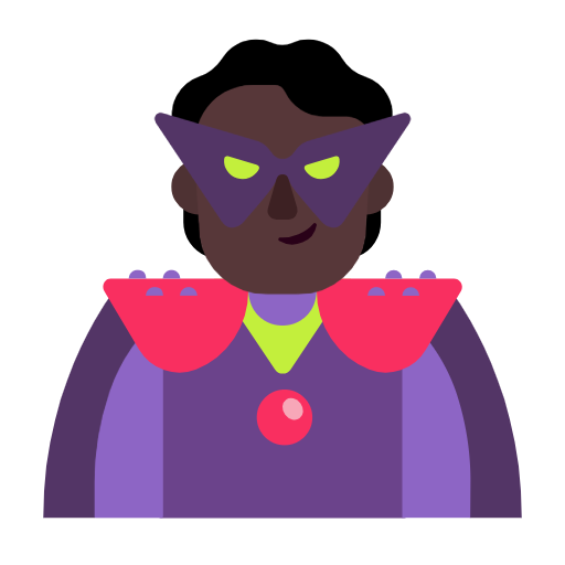 Supervillain: Dark Skin Tone on Microsoft Fluent