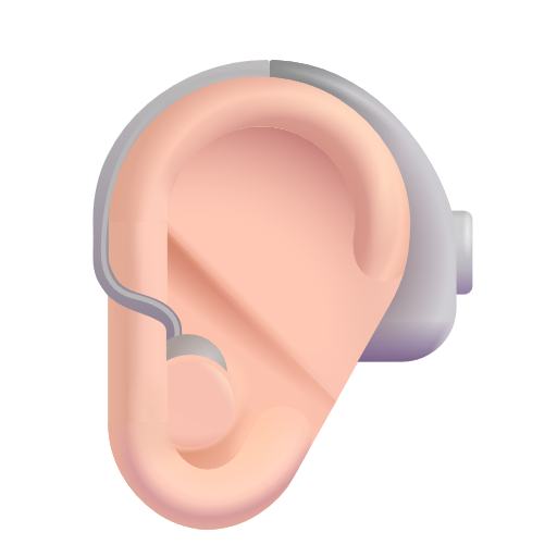 Ear With Hearing Aid: Light Skin Tone on Microsoft 3D