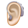 Ear With Hearing Aid: Light Skin Tone on Samsung