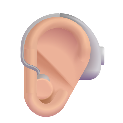 Ear With Hearing Aid: Medium-Light Skin Tone on Microsoft 3D