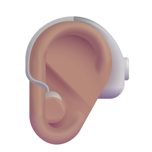 Ear With Hearing Aid: Medium Skin Tone on Microsoft 3D