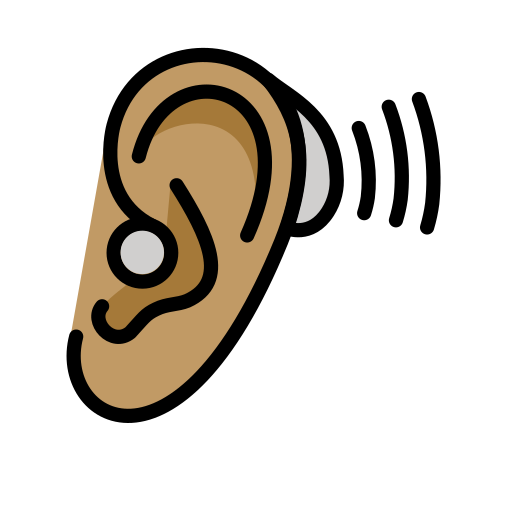 Ear With Hearing Aid: Medium Skin Tone on OpenMoji