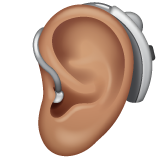 Ear With Hearing Aid: Medium Skin Tone on WhatsApp