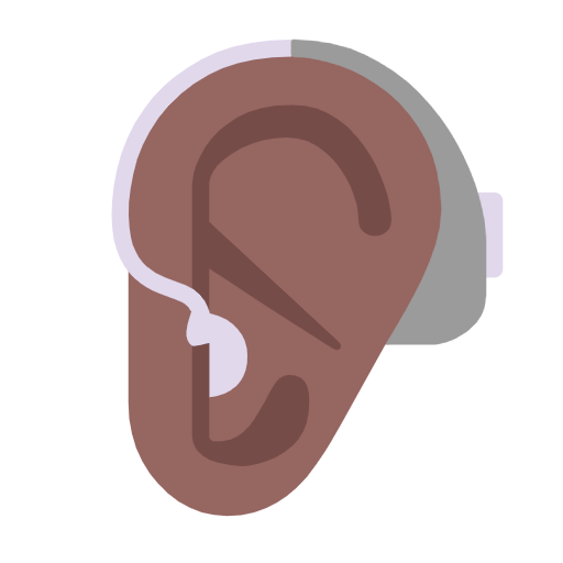 Ear With Hearing Aid: Medium-Dark Skin Tone on Microsoft Fluent