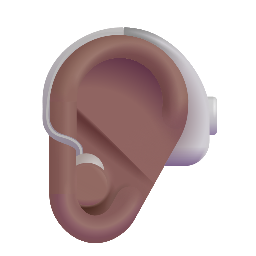 Ear With Hearing Aid: Medium-Dark Skin Tone on Microsoft 3D