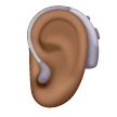 Ear With Hearing Aid: Medium-Dark Skin Tone on Samsung