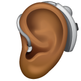 Ear With Hearing Aid: Medium-Dark Skin Tone on WhatsApp