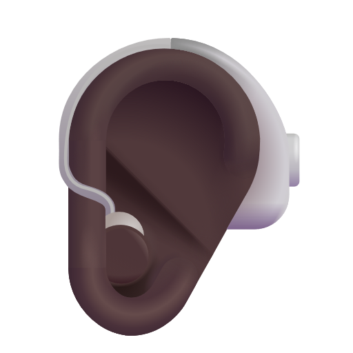 Ear With Hearing Aid: Dark Skin Tone on Microsoft 3D