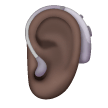 Ear With Hearing Aid: Dark Skin Tone on Samsung