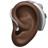 Ear With Hearing Aid: Dark Skin Tone on WhatsApp
