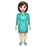 Woman Standing: Light Skin Tone on WhatsApp