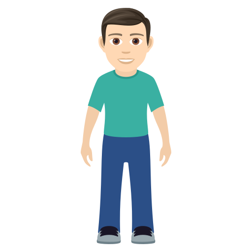 Man Standing: Light Skin Tone on JoyPixels