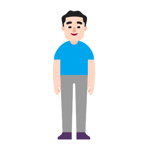 Man Standing: Light Skin Tone on Microsoft Fluent