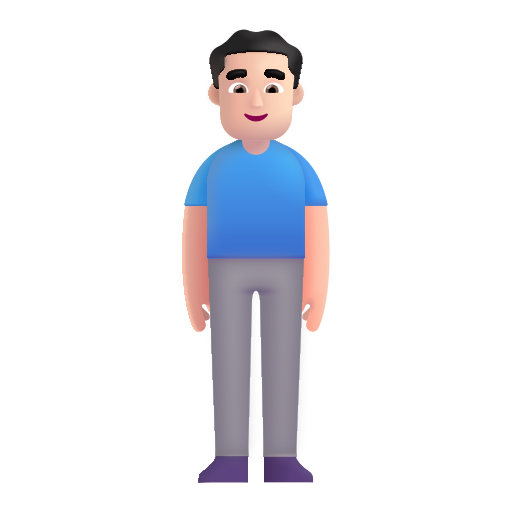 Man Standing: Light Skin Tone on Microsoft 3D