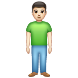 Man Standing: Light Skin Tone on WhatsApp