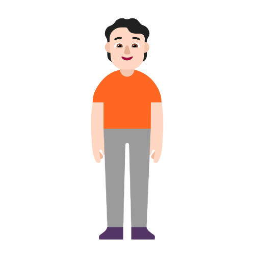 Standing Person: Light Skin Tone on Microsoft Fluent