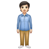 Standing Person: Light Skin Tone on WhatsApp