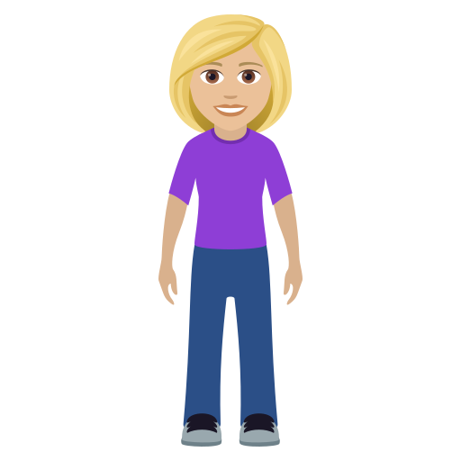 Woman Standing: Medium-Light Skin Tone on JoyPixels