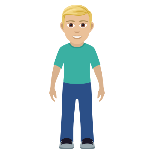 Man Standing: Medium-Light Skin Tone on JoyPixels