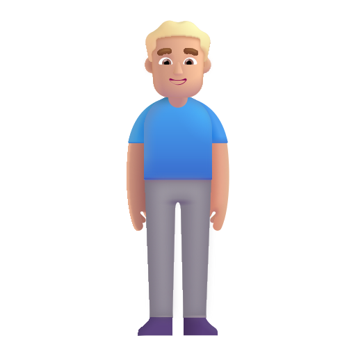 Man Standing: Medium-Light Skin Tone on Microsoft 3D