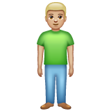 Man Standing: Medium-Light Skin Tone on WhatsApp