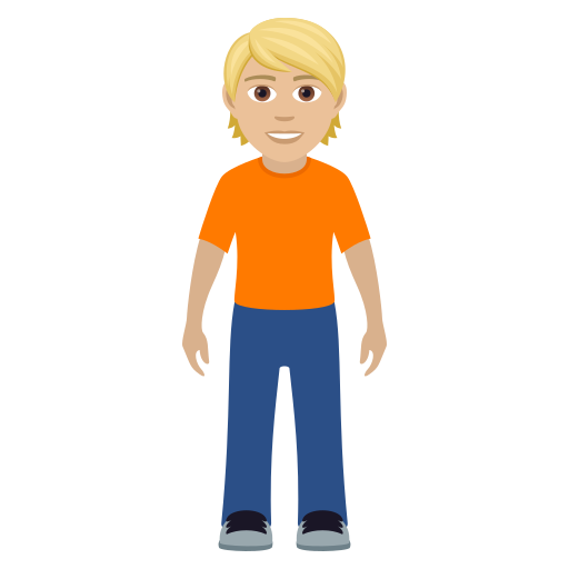 Standing Person: Medium-Light Skin Tone on JoyPixels