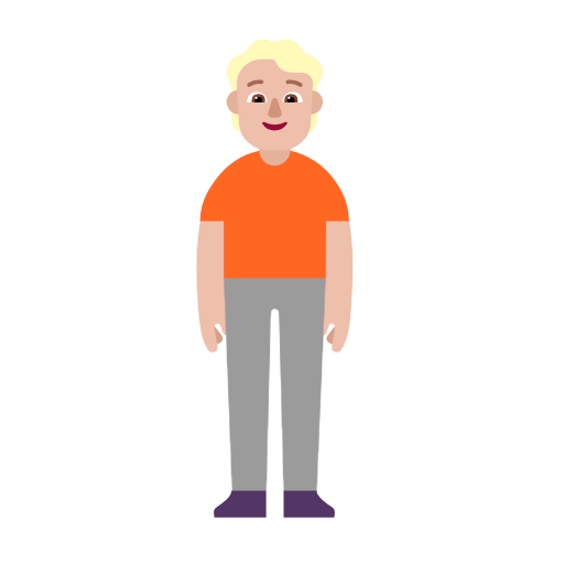 Standing Person: Medium-Light Skin Tone on Microsoft Fluent