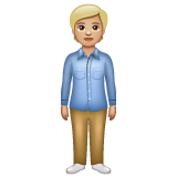 Standing Person: Medium-Light Skin Tone on WhatsApp