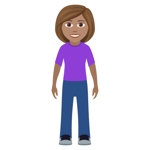 Woman Standing: Medium Skin Tone on JoyPixels