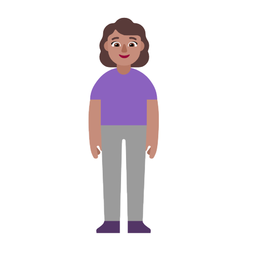 Woman Standing: Medium Skin Tone on Microsoft Fluent