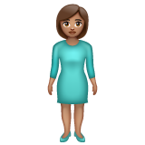Woman Standing: Medium Skin Tone on WhatsApp