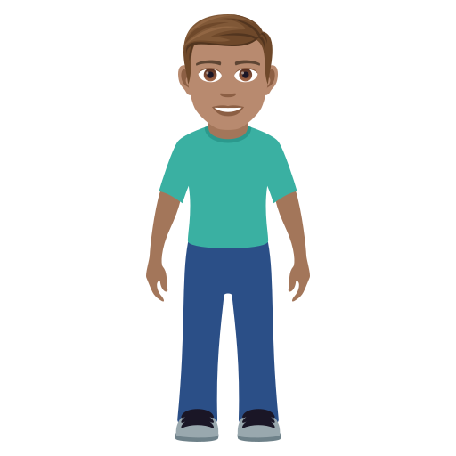 Man Standing: Medium Skin Tone on JoyPixels