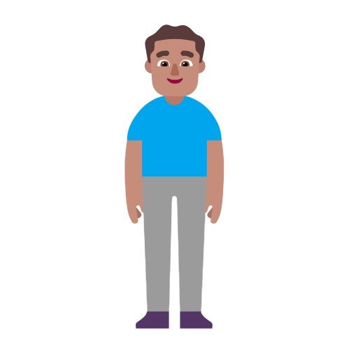 Man Standing: Medium Skin Tone on Microsoft Fluent