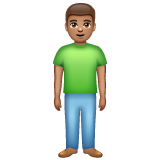 Man Standing: Medium Skin Tone on WhatsApp