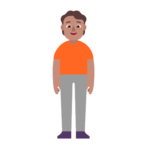 Standing Person: Medium Skin Tone on Microsoft Fluent
