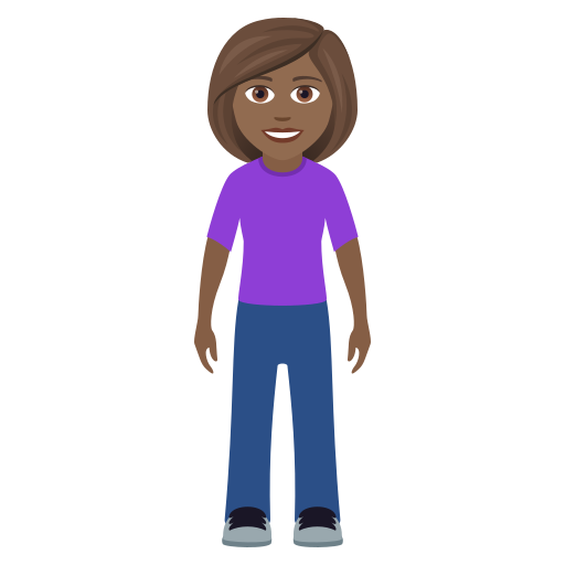Woman Standing: Medium-Dark Skin Tone on JoyPixels