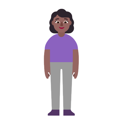 Woman Standing: Medium-Dark Skin Tone on Microsoft Fluent