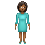 Woman Standing: Medium-Dark Skin Tone on WhatsApp