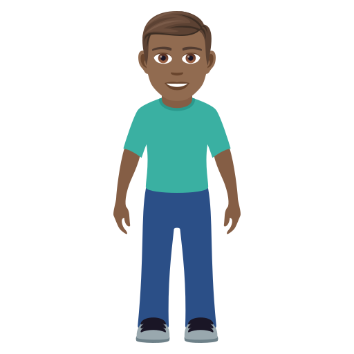 Man Standing: Medium-Dark Skin Tone on JoyPixels
