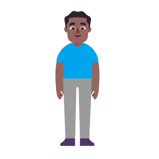Man Standing: Medium-Dark Skin Tone on Microsoft Fluent