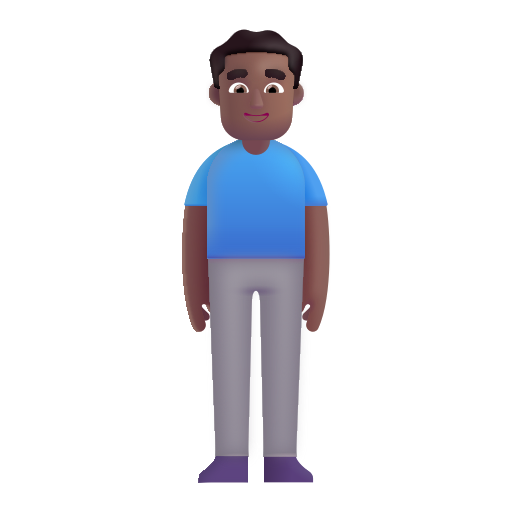 Man Standing: Medium-Dark Skin Tone on Microsoft 3D