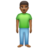 Man Standing: Medium-Dark Skin Tone on WhatsApp