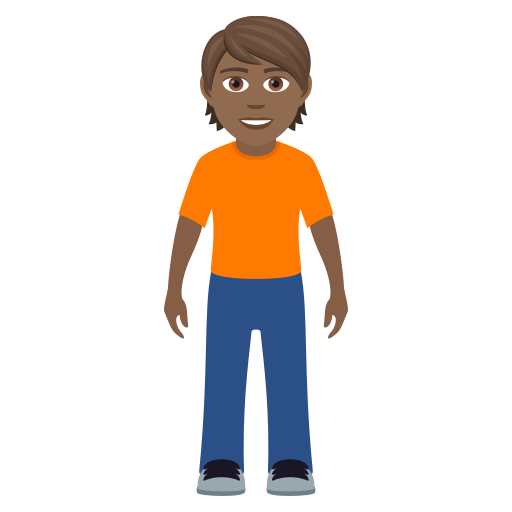 Standing Person: Medium-Dark Skin Tone on JoyPixels