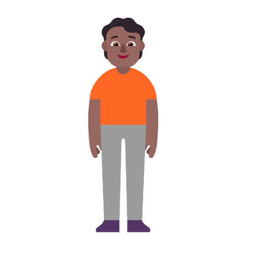 Standing Person: Medium-Dark Skin Tone on Microsoft Fluent