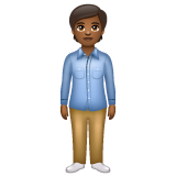 Standing Person: Medium-Dark Skin Tone on WhatsApp