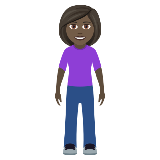 Woman Standing: Dark Skin Tone on JoyPixels