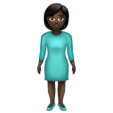 Woman Standing: Dark Skin Tone on WhatsApp