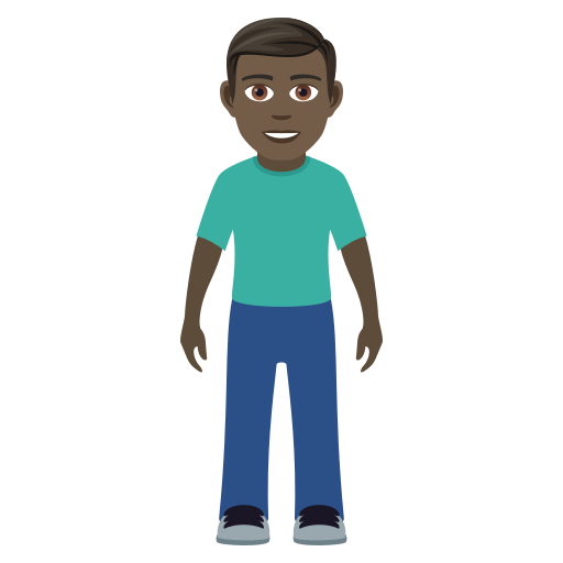 Man Standing: Dark Skin Tone on JoyPixels