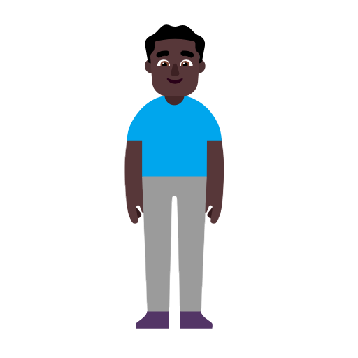 Man Standing: Dark Skin Tone on Microsoft Fluent